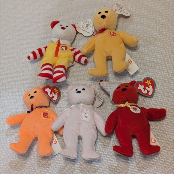 Lot Of 5 Rare 2004 TY Ronald McDonald the Bears - 25 Years of Happiness - Picture 1 of 10